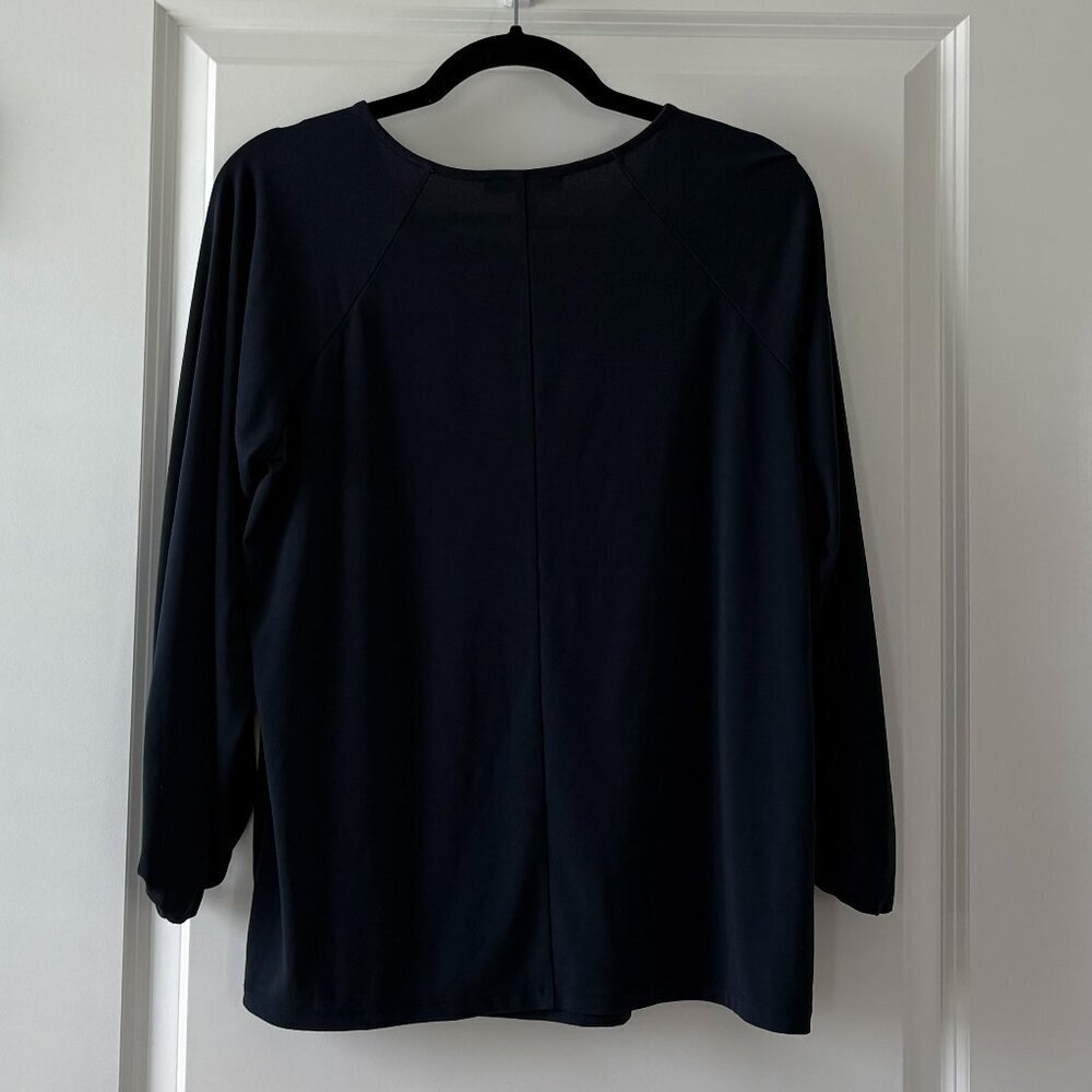 Banana Republic Navy Blue Long Sleeve Popover Blouse Size: Small - Picture 2 of 9